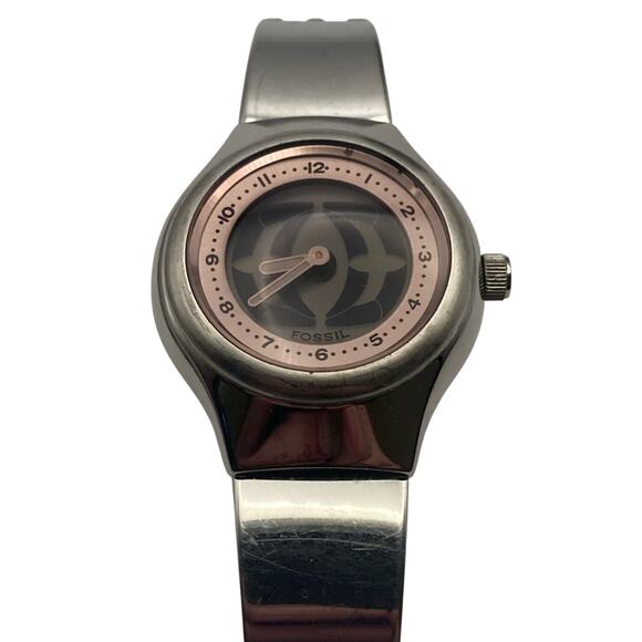 Fossil Big Tic JR-7877 Women's Watch 31mm-New Batteries-Changing Background WR50 - Picture 1 of 9